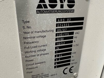 Asys ARS 02 conveyor with scanner function